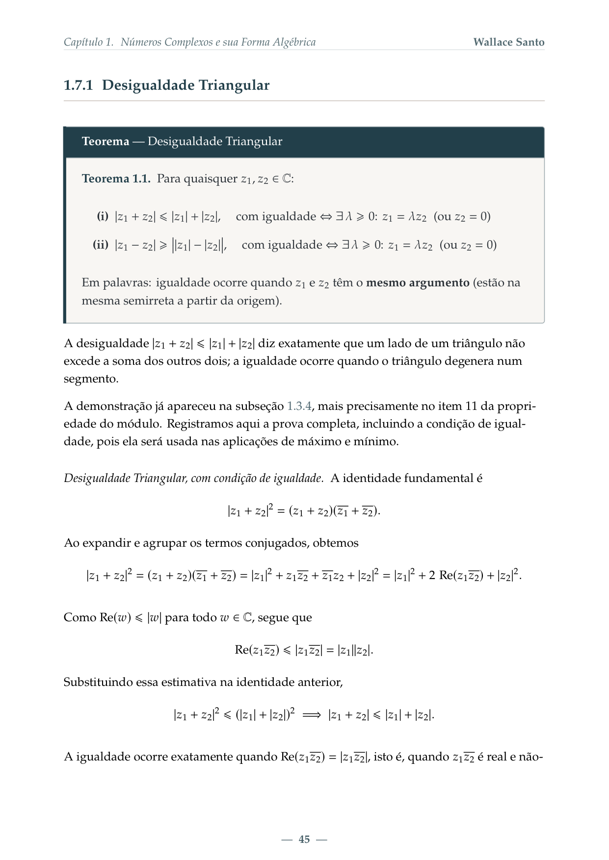Desigualdade Triangular