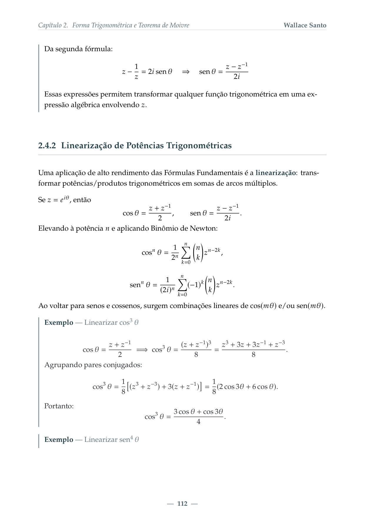 Linearização de Potências Trigonométricas