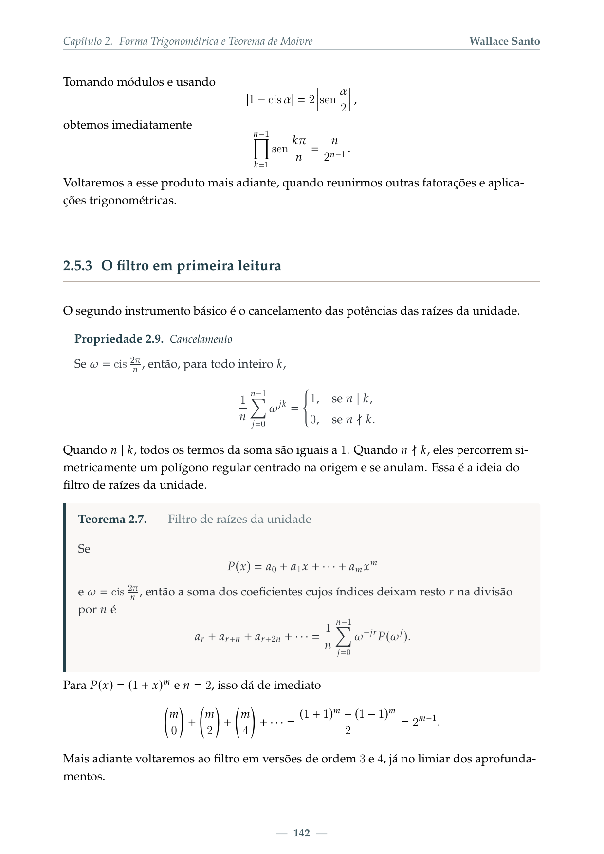 Página do livro com o filtro de raízes da unidade