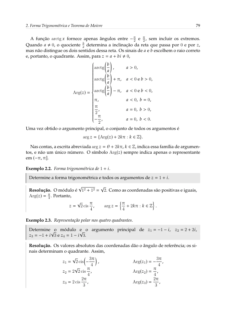 Forma trigonométrica, potências e raízes — página 21 da amostra