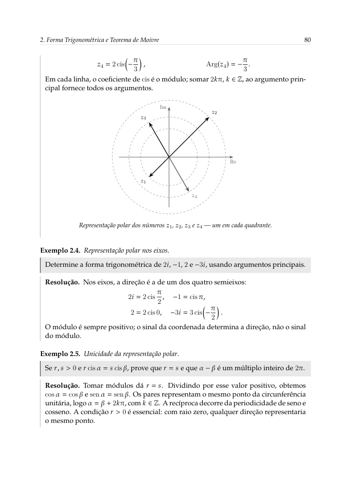 Forma trigonométrica, potências e raízes — página 22 da amostra