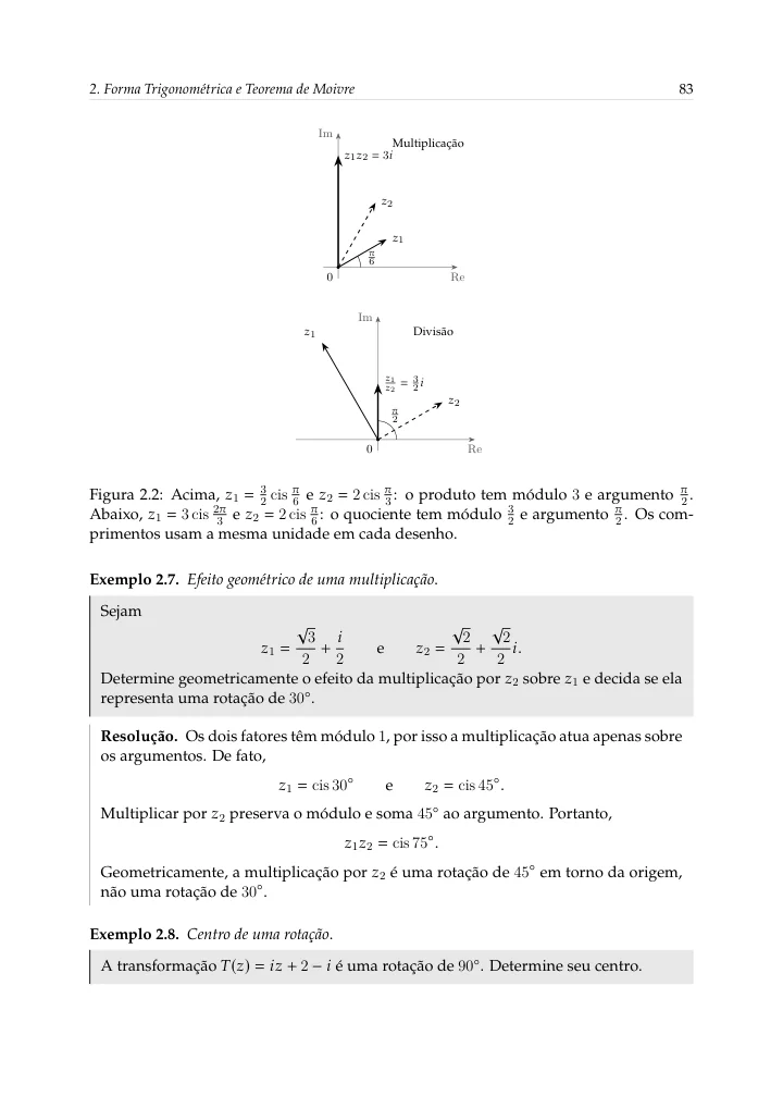 Forma trigonométrica, potências e raízes — página 25 da amostra