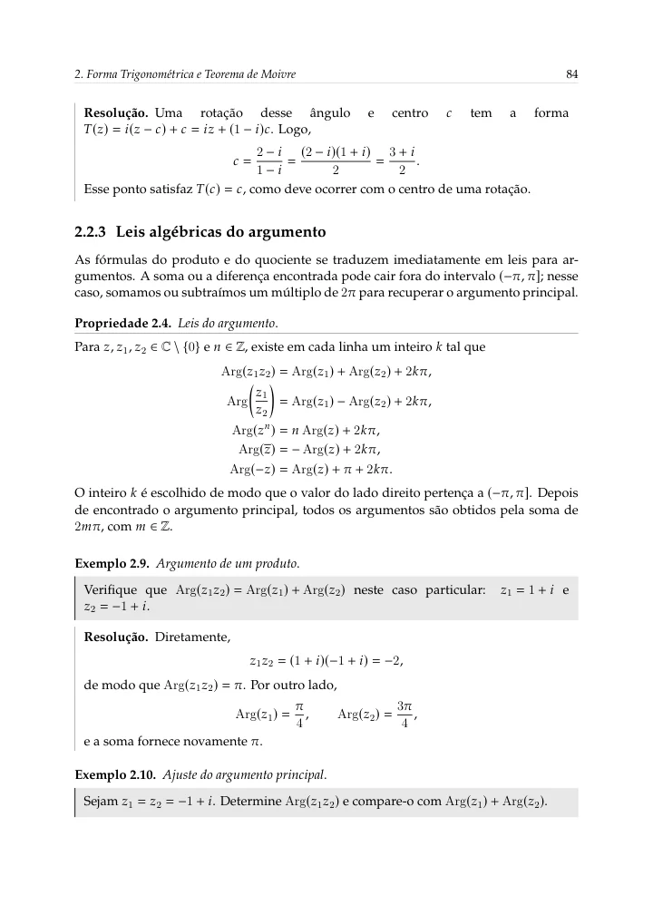 Forma trigonométrica, potências e raízes — página 26 da amostra