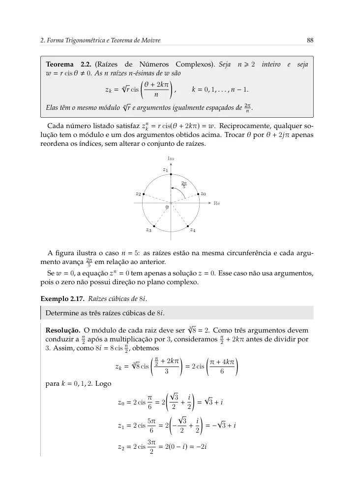 Forma trigonométrica, potências e raízes — página 30 da amostra