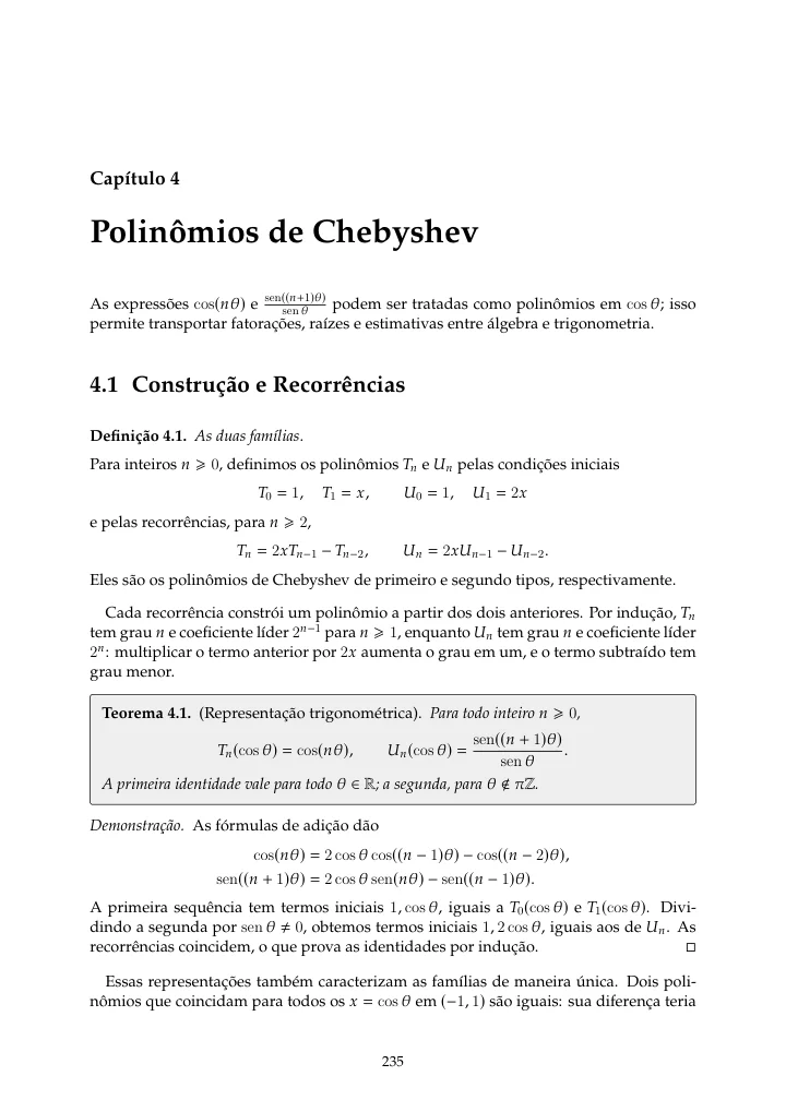 Polinômios de Chebyshev — página 50 da amostra
