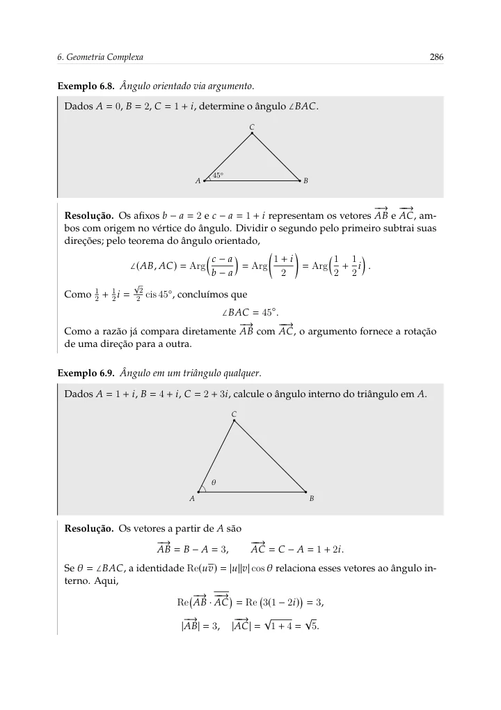 Geometria: vetores, ângulos e áreas — página 66 da amostra
