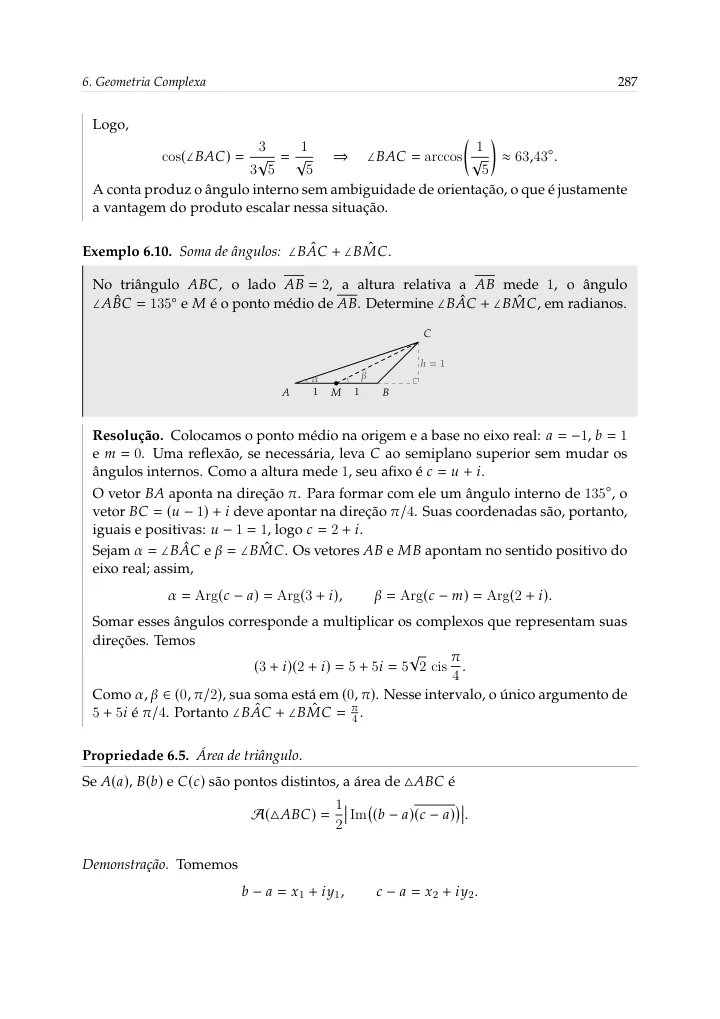 Geometria: vetores, ângulos e áreas — página 67 da amostra